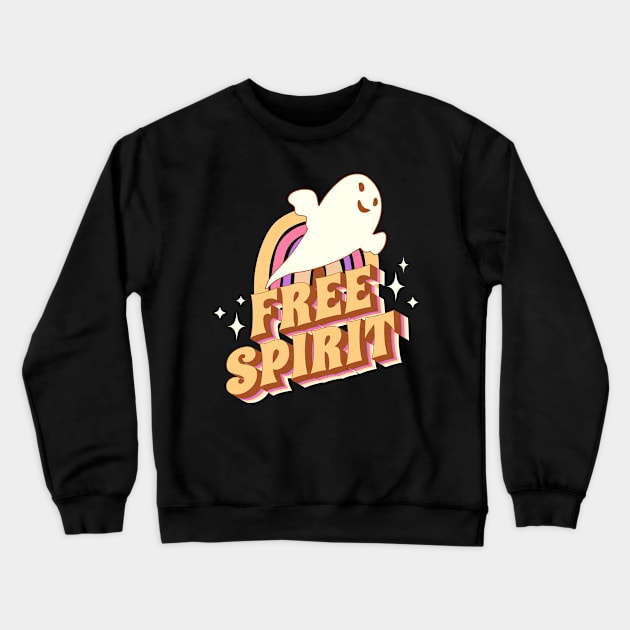 Free Spirit - 60s retro ghost Crewneck Sweatshirt by BooBunny Shirts